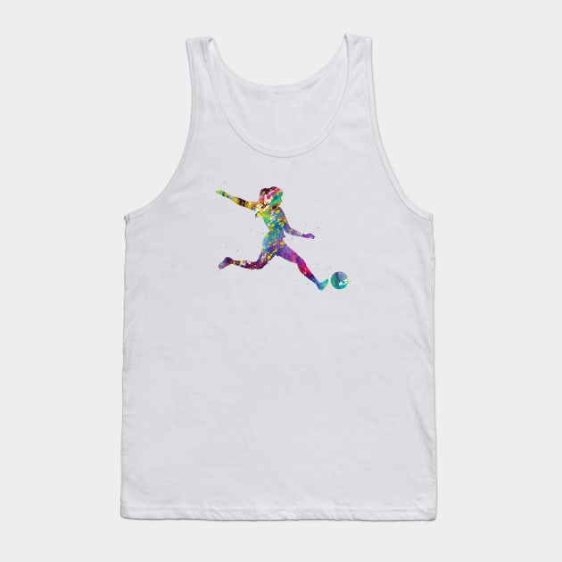 Woman footballer soccer player Tank Top by erzebeth